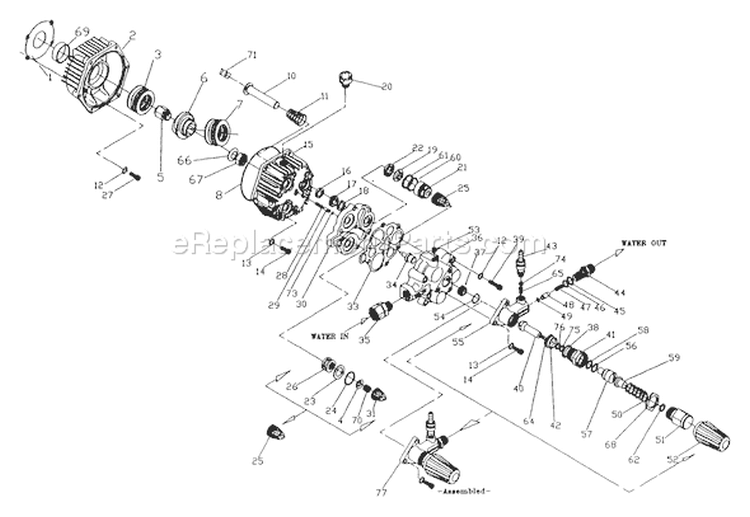 Page F Diagram and Parts List for 0760-0  Briggs and Stratton Pressure Washer